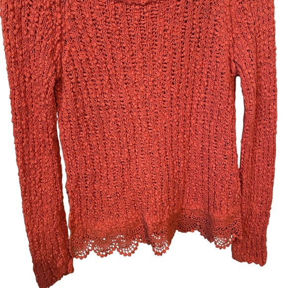 Anthropologie Knitted Knotted Women's Long Sleeve Pink Knitted Blouse Size M - Picture 3 of 11